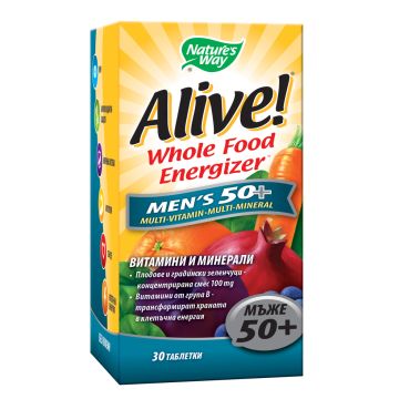 Nature's Way Alive Men's 50+ Алайв мултивитамини за мъже 50+ 30 таблетки