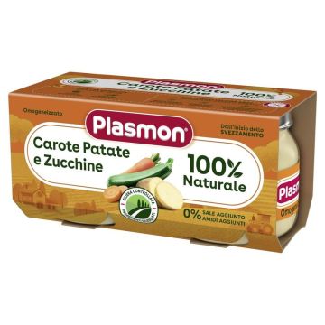 Plasmon Пюре от моркови, картофи и тиквички за деца 4М+ 80 гр 2 бр
