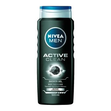 Nivea Men Active Clean Душ-гел за мъже с активен въглен 500 мл