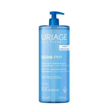 Uriage Derm-Phy Пенлив почистващ гел за лице и тяло за чувствителна кожа 1000 мл