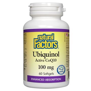 Natural Factors Ubiquinol Active CoQ10 Убиквинол - антиоксидант 100 % абсорбация 100 мг х 60 софтгел капсули