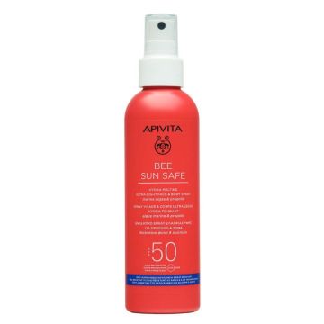 Apivita Bee Sun Safe Слънцезащитен хидратиращ спрей за лице и тяло SPF50 200 мл