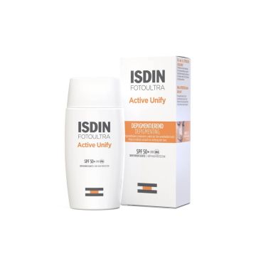 ISDIN FotoUltra 100 Active Unify Слънцезащитен флуид с депигментиращо действие SPF50+ 50 мл
