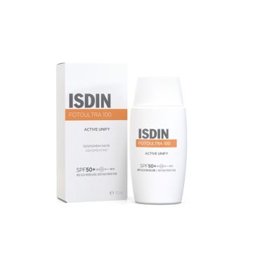 ISDIN FotoUltra 100 Active Unify Слънцезащитен флуид с депигментиращо действие SPF50+ 50 мл