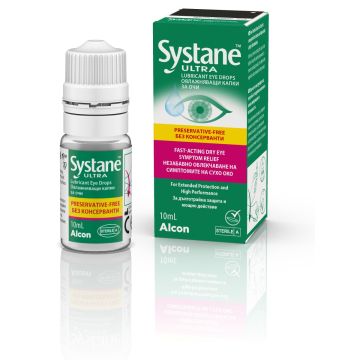 Alcon Systane Ultra Овлажняващи капки за очи без консерванти 10 мл