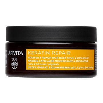 Apivita Nourish & Repair Възстановяваща и подхранваща маска за коса с маслиново масло и мед 200 мл