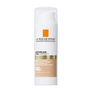 La Roche-Posay Anthelios Age Correct CC Слънцезащитен анти-ейдж крем за лице с универсален нюанс SPF50 50 мл
