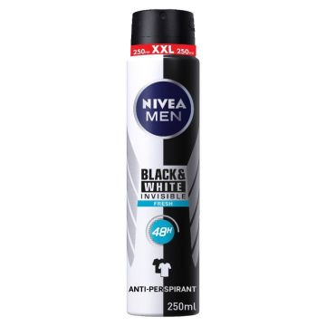 Nivea Men Black & White Invisible Fresh Дезодорант спрей против изпотяване за мъже 250 мл