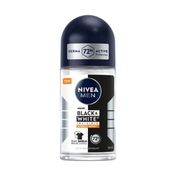 Nivea Men Black & White Invisible Ultimate Impact Дезодорант рол-он против изпотяване за мъже  50 мл