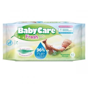 Baby Care Fresh Бебешки мокри кърпи с екстракт от невен x63 бр