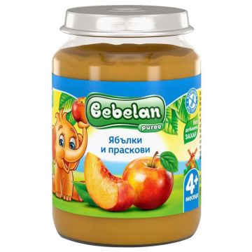 Bebelan Ябълки и праскови Пюре 4М+ 190 г