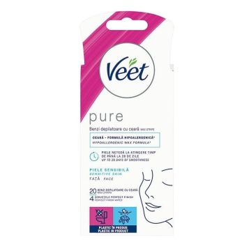 Veet Pure Восъчни ленти за лице за чувствителна кожа x20 бр