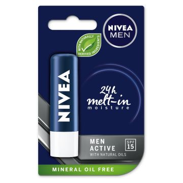Nivea Men Active Care Балсам за устни за мъже SPF15 4.8 гр