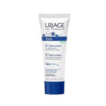 Uriage Bebe 1er Cold Cream Интензивно подхранващ бебешки крем за лице и тяло с органичен еделвайс 75 мл