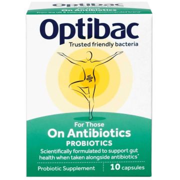OptiBac Probiotics Пробиотик при прием на антибиотици 10 капсули