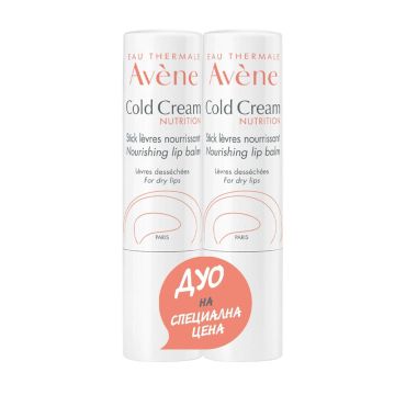 Avene Cold Cream Nutrition Подхранващ стик за чувствителни устни 2 x 4 г Комплект
