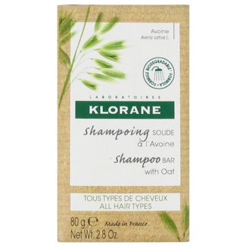 Klorane Твърд шампоан с мляко от овес за всеки тип коса 80 гр