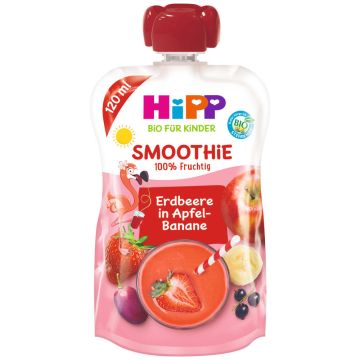 Hipp Smoothie Био Смути закуска ябълка, банан и червени плодове 12 М+ 120 г