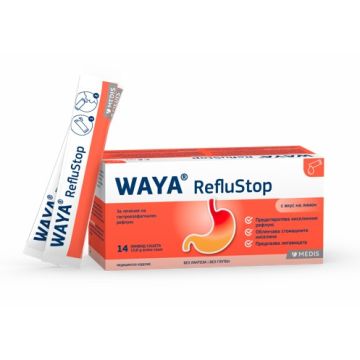 Waya RefluStop За лечение на гастроезофагеален рефлукс 14 сашета Medis