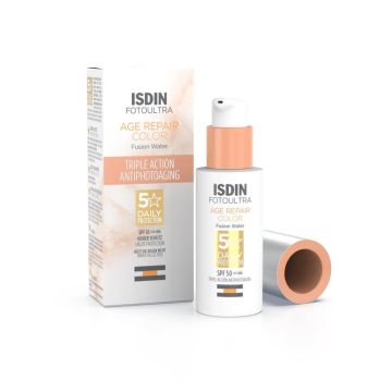 ISDIN Foto Ultra Age Repair Color Слънцезащитен тониран крем за лице против стареене SPF50 50 мл