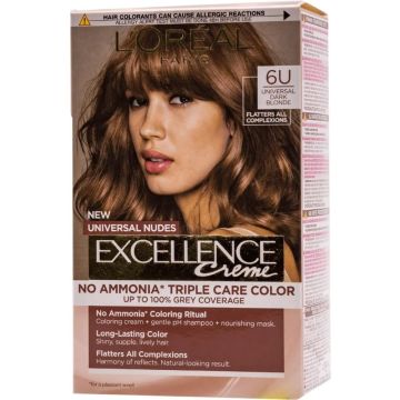 L’Oreal Excellence Universal Nudes Безамонячна боя за коса цвят 6U Dark Blonde