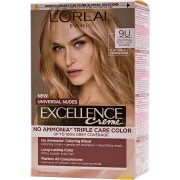 L’Oreal Excellence Universal Nudes Безамонячна боя за коса цвят 9U Very Light Blonde