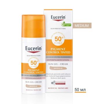 Eucerin Sun Pigment Control Слънцезащитен оцветен гел-крем за лице при хиперпигментации SPF50+ Тъмен нюанс 50 мл