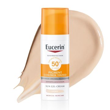 Eucerin Sun Pigment Control Слънцезащитен оцветен гел-крем за лице при хиперпигментации SPF50+ Светъл нюанс 50 мл