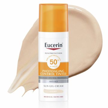 Eucerin Sun Photoaging Control Слънцезащитен оцветен гел-крем за контрол на фотостареенето SPF50+ Светъл нюанс 50 мл