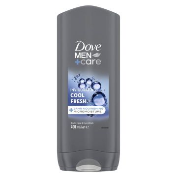 Dove Men+ Care Cool Fresh Хидратиращ душ гел за лице, тяло и коса за мъже 400 мл