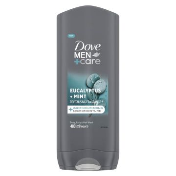 Dove Men+ Care Eucalyptus + Mint душ гел за лице, тяло и коса за мъже 400 мл