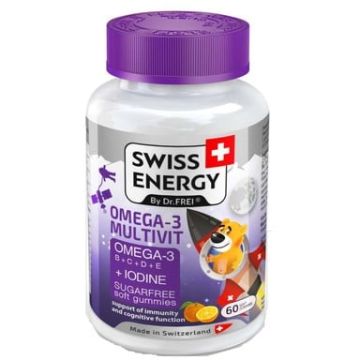 Swiss Energy Omega 3 Multivit Мултивитамини за деца х60 желирани таблетки