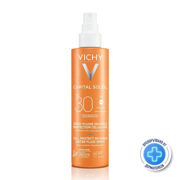 Vichy Capital Soleil Cell Protect Слънцезащитен флуиден спрей за лице и тяло SPF30 200 мл
