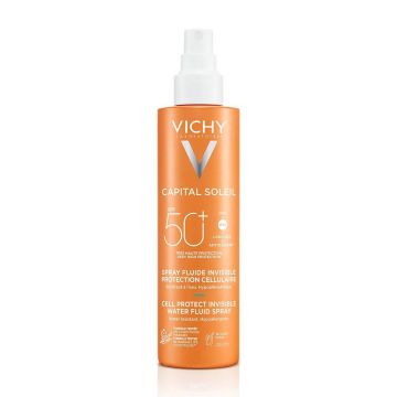 Vichy Capital Soleil Cell Protect Слънцезащитен флуиден спрей за лице и тяло SPF50+ 200 мл