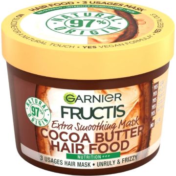 Garnier Fructis Cocoa Butter Hair Food Изглаждаща маска с какаово масло за непокорна коса 390 мл