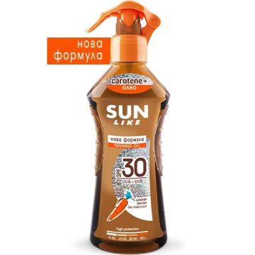 Sun Like Слънцезащитно сухо спрей олио за тяло за бърз загар SPF30 200 мл