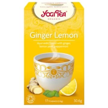 Yogi Tea Аюрведичен био чай с лимон и джинджифил 17 пакетчета