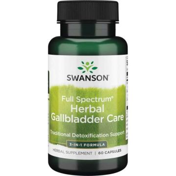 Swanson Full Spectrum Herbal Gallbladder Care Билкова добавка за здравето на жлъчката 200/200/200 мг х 60 капсули
