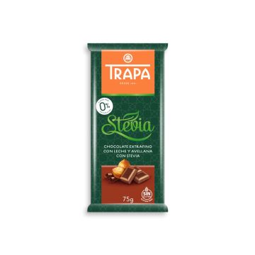 Trapa Шоколад млечен с лешник и стевия 75 гр