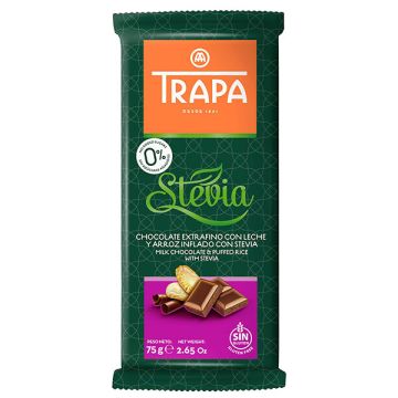 Trapa Шоколад млечен с екструдиран ориз и стевия 75 гр