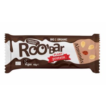 ROO’BAR Протеиново барче с бадеми и шоколад 40 гр