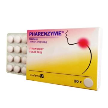 Pharenzyme с вкус на ягода x20 таблетки за смучене Vivafarma