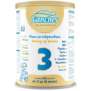 Ganchev Преходно мляко за подрастващи 3 Синбиотик 1-3 г 800 гр