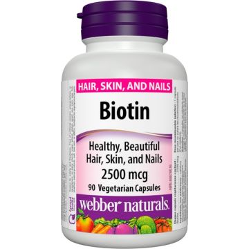 Webber Naturals Биотин 2500 мкг x 90 V капсули