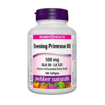 Webber Naturals Evening Primrose Oil Вечерна Иглика масло 500 мг х180 софтгел капсули