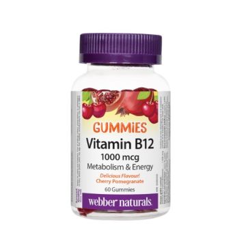 Webber Naturals Витамин В 12 Цианкобаламин 1000 мг Гъми х 60 желирани таблетки