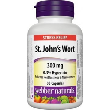 Webber Naturals St. John's Wort Жълт кантарион за подкрепа на нервната система 300 мг х60 капсули