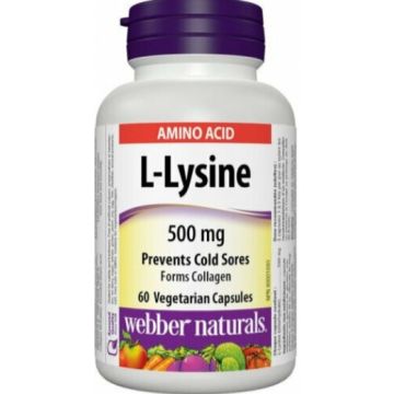 Webber Naturals L-Lysine Л-Лизин 500 мг х60 капсули
