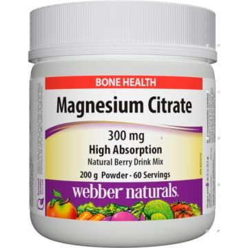 Webber Naturals Magnesium Магнезий на прах с висока абсорбция 300 мг 200 гр