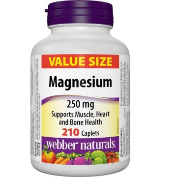 Webber Naturals Магнезий оксид, малат, глицерофосфат 250 мг x210 каплети